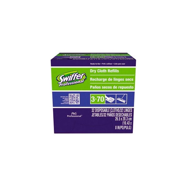 Procter & Gamble Swiffer Dry Refill Cloths, White, 10-5/8in x 8in, 32/Box - 33407BX - main